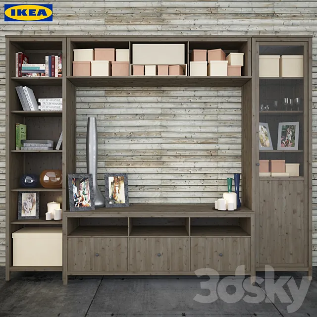 The combination of Ikea to HEMNES living room series 3DS Max Model