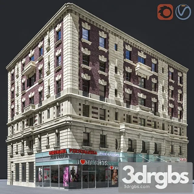 The Corner Facade Of The Old Building On Manhattan 1 3dsmax Download
