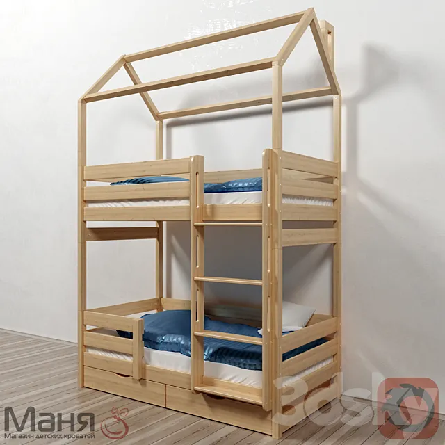 The cot is two-tiered 3DSMax File