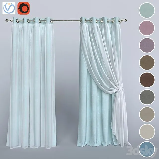 The curtain with the tulle 1 3dsMax Model