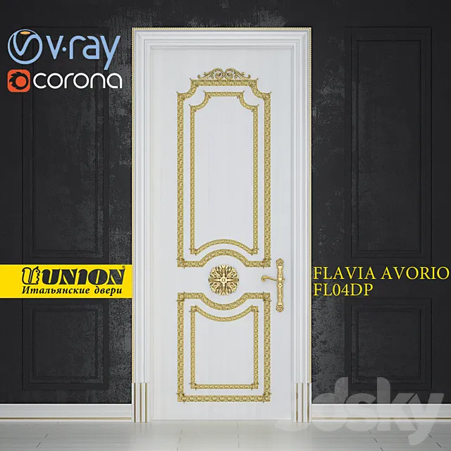 The door FLAVIA FL04DP Avorio 3DSMax File