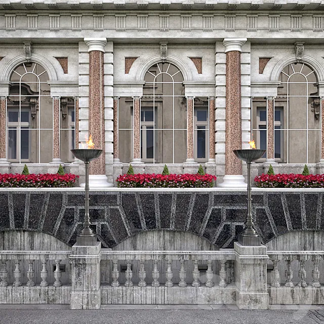 The facade Fleet Street Historical Building London 3ds Max