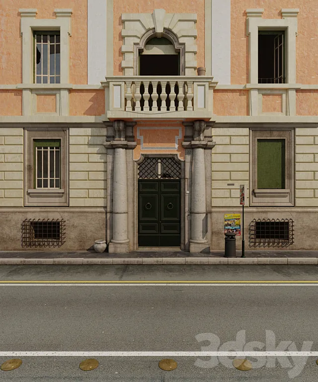 The facade of Italian building 3DSMax File