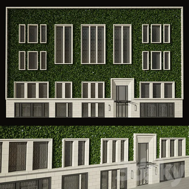 The facade of the building 3ds Max