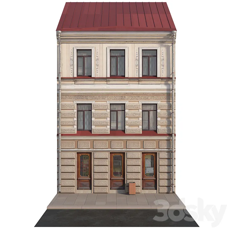 The facade of the historic building 3DS Max