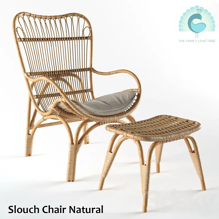 The Family Love Tree Slouch Chair Natural 3DS Max