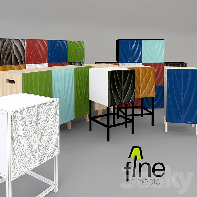 The family of drawers and cabinets BIO Fineobjects 3DSMax File