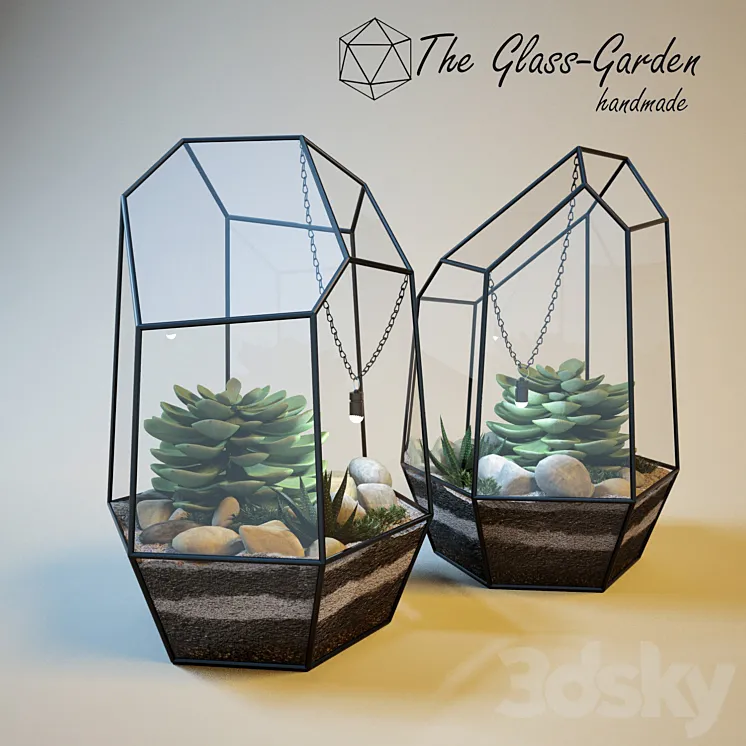 The Glass-garden (table terrarium) 3DS Max