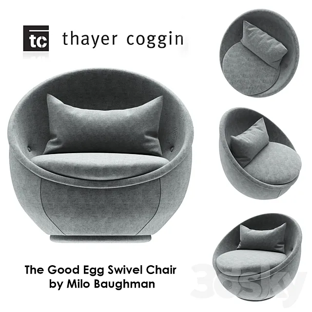 The Good Egg Swivel Chair by Milo Baughman 3ds Max