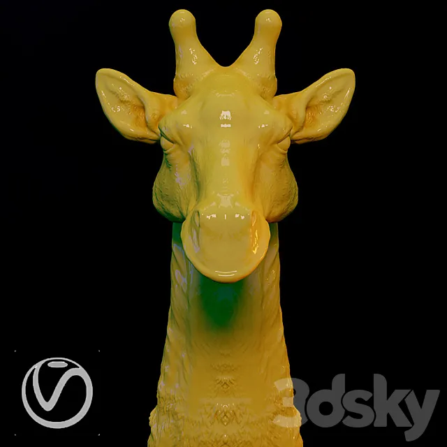 The head of a giraffe 3ds Max