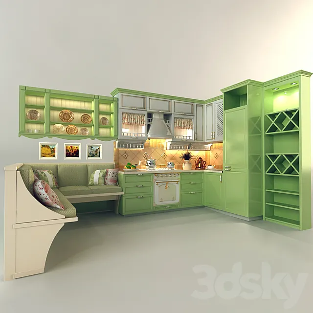 The kitchen in the style of Provence 3DSMax File
