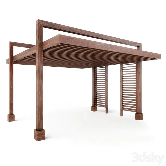The LA Modern Pergola (Forever Redwood) 3dsMax Model