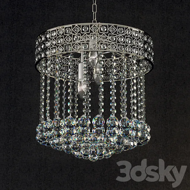 The Lighting Book PANDORA modern crystal chandelier for high ceilings 4 3ds Max