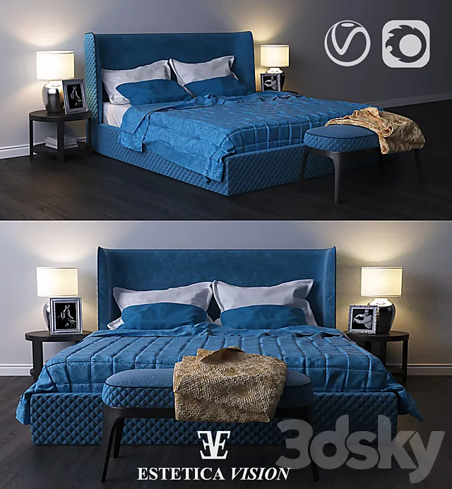 The MARSEILE bed from ESTETICA VISION 3ds Max