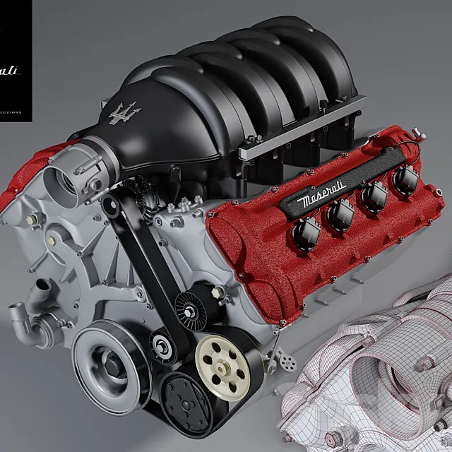 The Maserati Engine 3DS Max Model