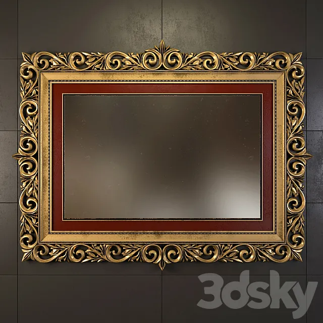 The mirror in carved frame 3DSMax File