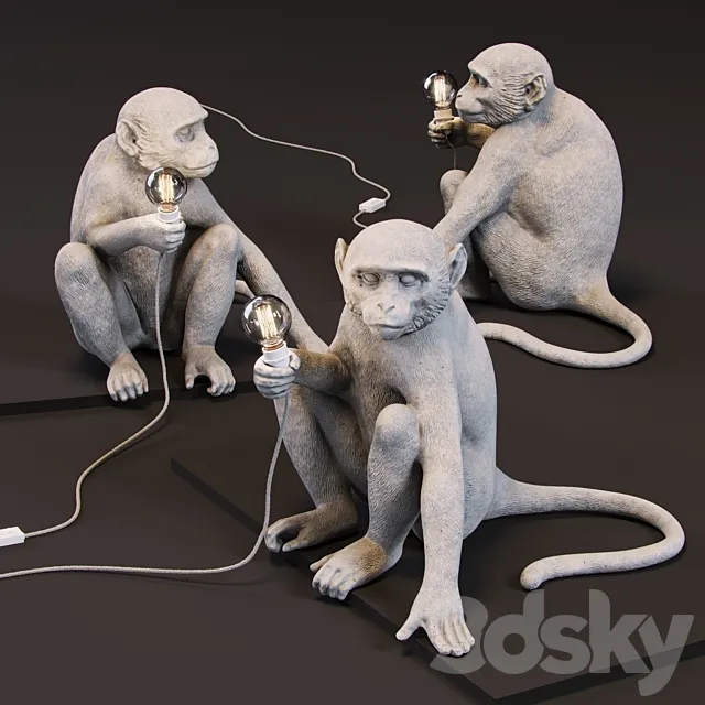 The Monkey Lamp Sitting Version 3DS Max Model