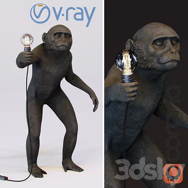 The Monkey Lamp Standing Version 3DS Max Model