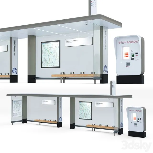 The Moscow Transport stop is double 3dsMax Model