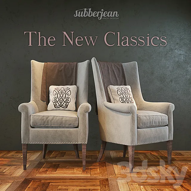 The New Classics Armchair (4 materials) 3DSMax File
