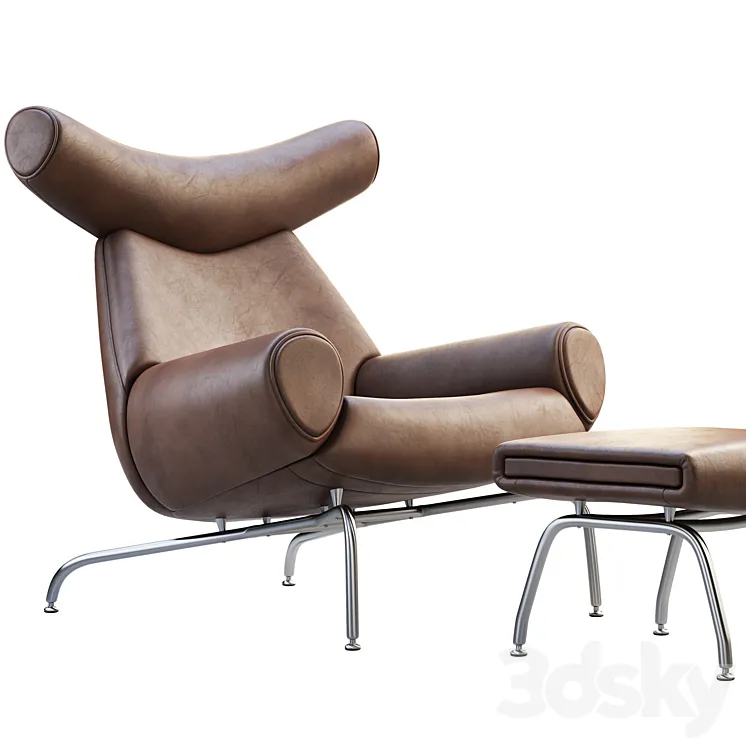 The Ox Chair and Ottoman 3DS Max