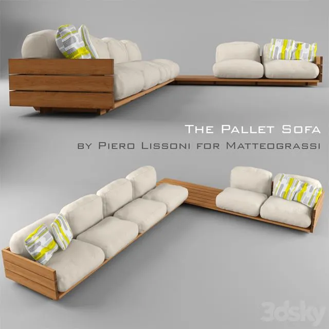 The Pallet Sofa by Piero Lissoni for Matteograssi 3dsMax Model