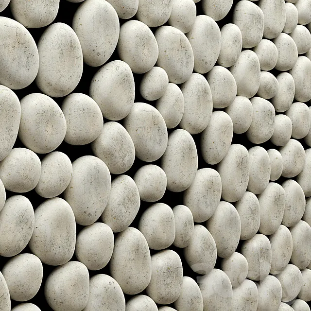 The panel of white pebbles 3DS Max Model