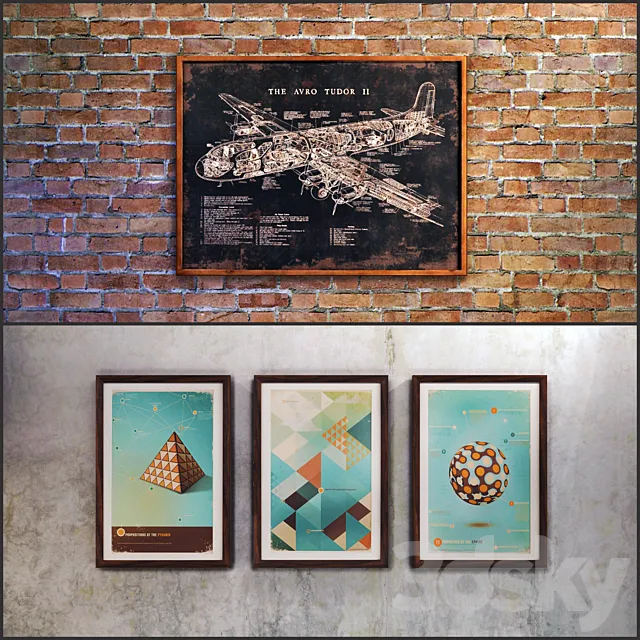 The picture in a frame: 6 piece (Collection 12) Loft 3DSMax File