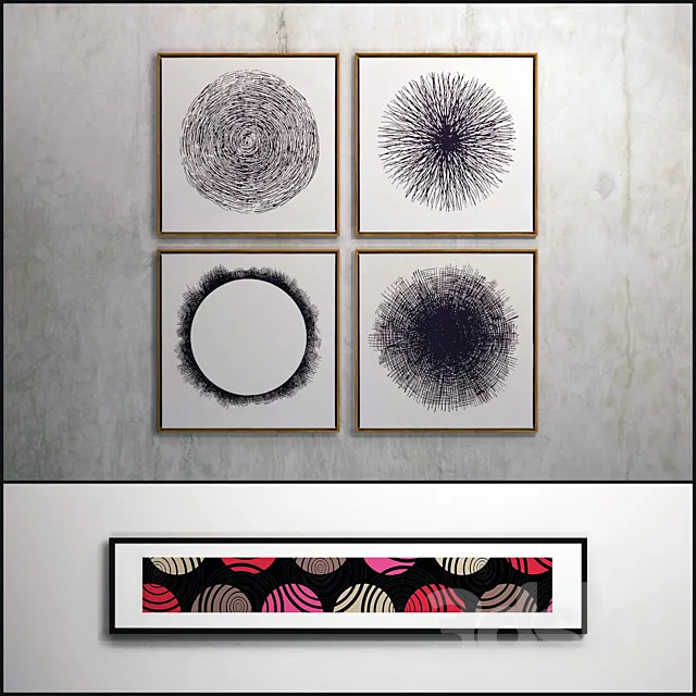 The picture in a frame: 7 piece (Collection 21) Abstract 3DSMax File