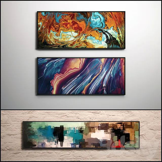 The picture in a frame: 7 piece (Collection 22) Abstract 3DSMax File