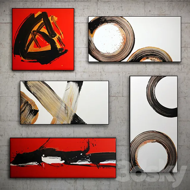 The picture in the frame: 10 piece (Collection 40) Abstract 3DSMax File