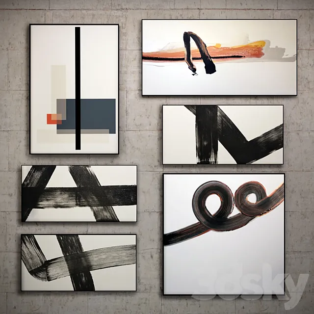 The picture in the frame: 11 Pieces (Collection 42) Abstract 3DSMax File