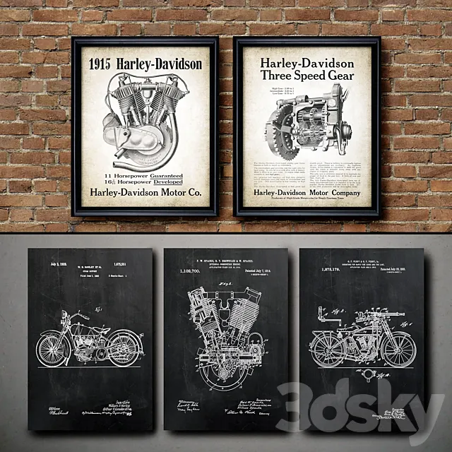The picture in the frame. 117. Motorcycle Collection 3DSMax File