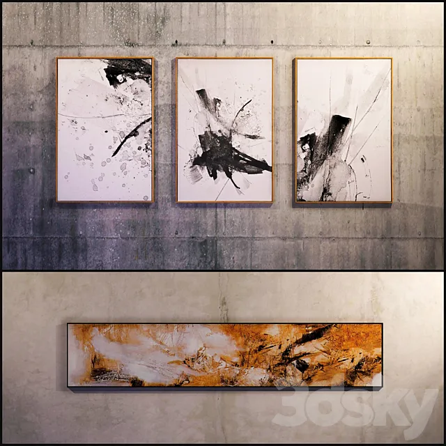 The picture in the frame: 12 Pieces (Collection 10) Abstract 3DSMax File