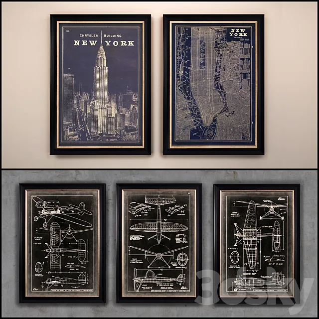 The picture in the frame: 12 Pieces (Collection 25) Industrial 3ds Max