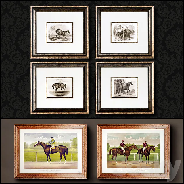 The picture in the frame. 121. Collection of Horse 3DSMax File