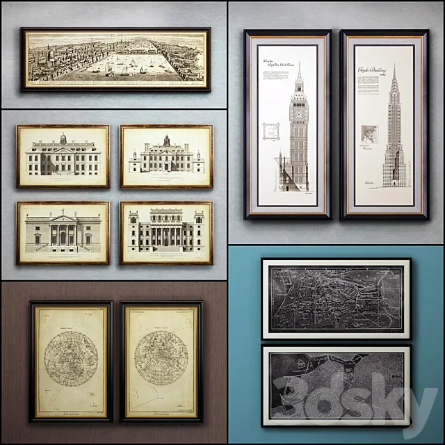 The picture in the frame: 13 pieces (32 collection) 3DSMax File