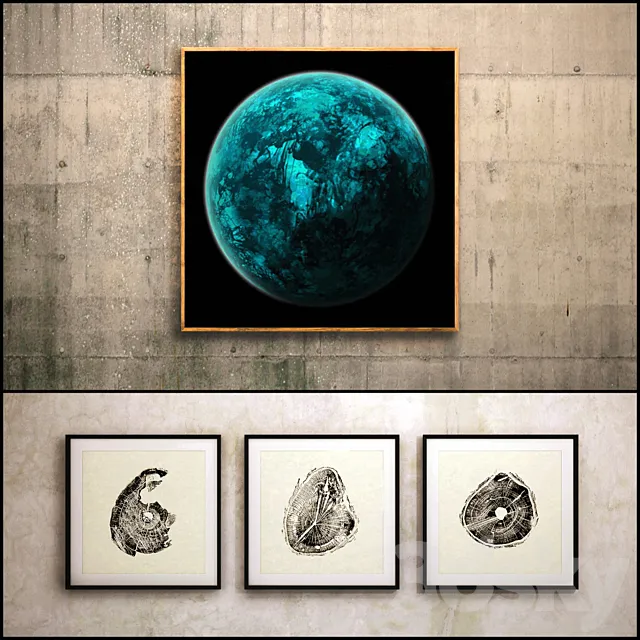 The picture in the frame: 13 pieces (the collection of 31) Abstract 3DS Max Model