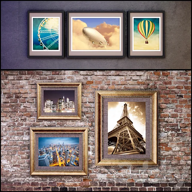 The picture in the frame: 15 piece (Collection 1) 3DS Max Model