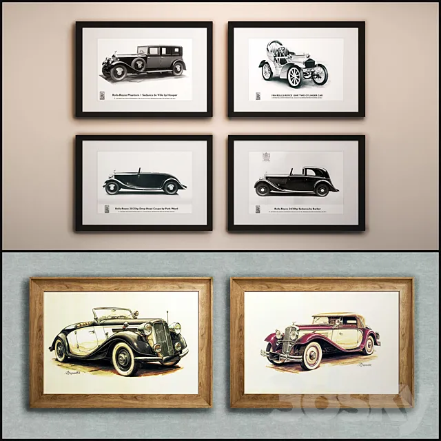 The picture in the frame: 15 piece (Collection 27) Auto theme 3DS Max Model