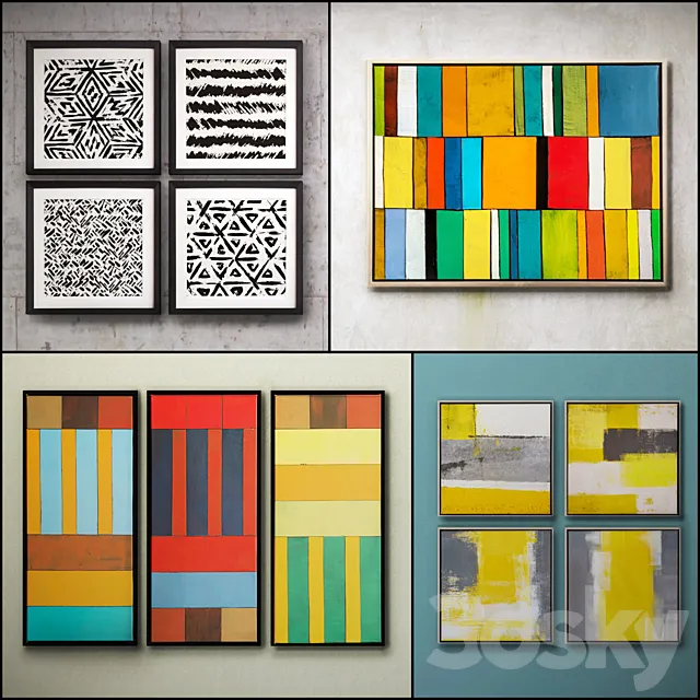 The picture in the frame: 19 piece (Collection 36) Abstract 3DSMax File