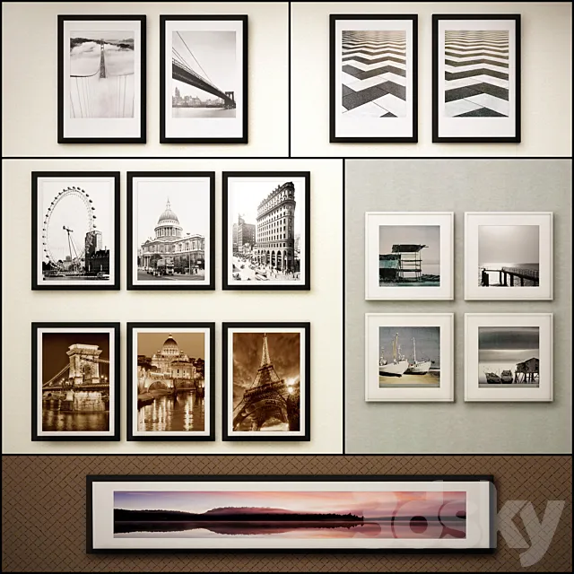 The picture in the frame: 20 piece (Collection 39) Picture Frame 3DSMax File