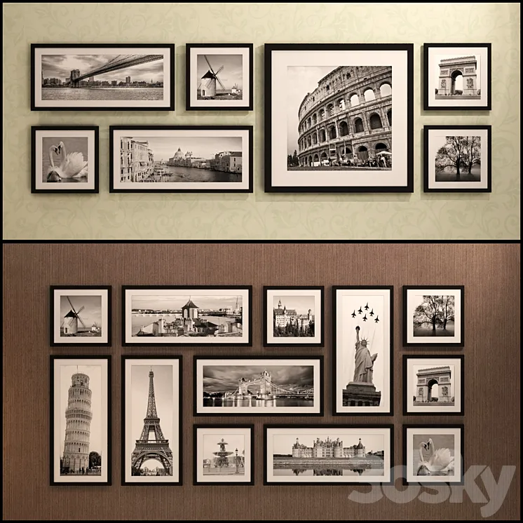 The picture in the frame: 20 pieces – 5 combinations (a collection of 15) Picture Frame 3DS Max