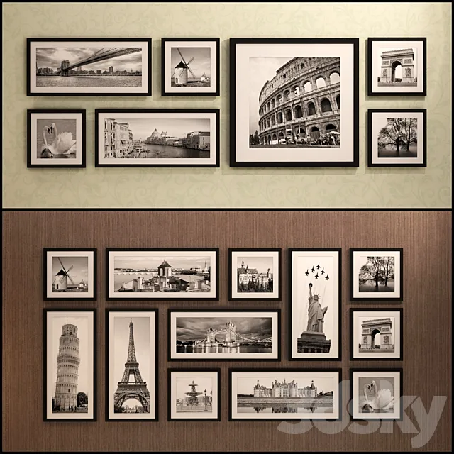 The picture in the frame: 20 pieces – 5 combinations (a collection of 15) Picture Frame 3DSMax File