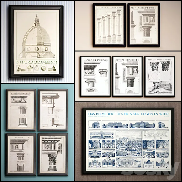 The picture in the frame: 21 Pieces (Collection 51) Architecture 3DS Max