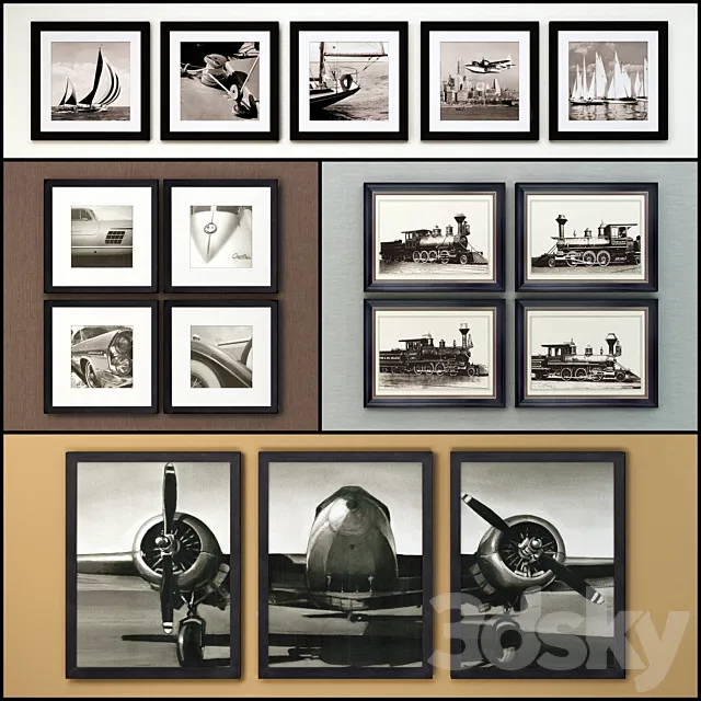 The picture in the frame: 24 Pieces (collection 60) Picture Frame 3DSMax File