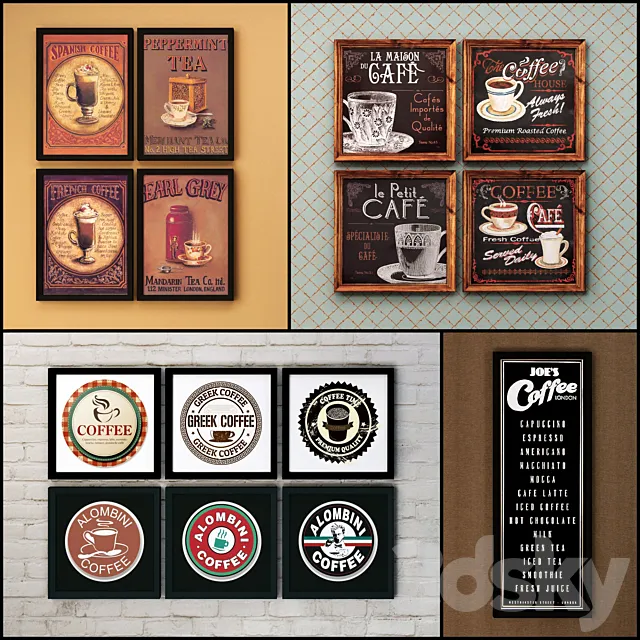 The picture in the frame: 45 Pieces (collection 76) Bar topic 3ds Max