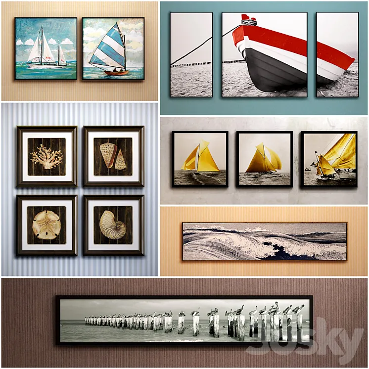 The picture in the frame: a collection of 45 Marine theme 3DS Max
