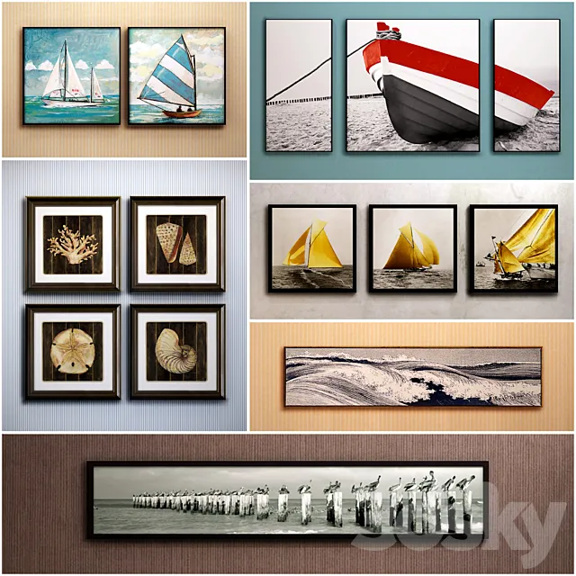 The picture in the frame: a collection of 45 Marine theme 3DSMax File