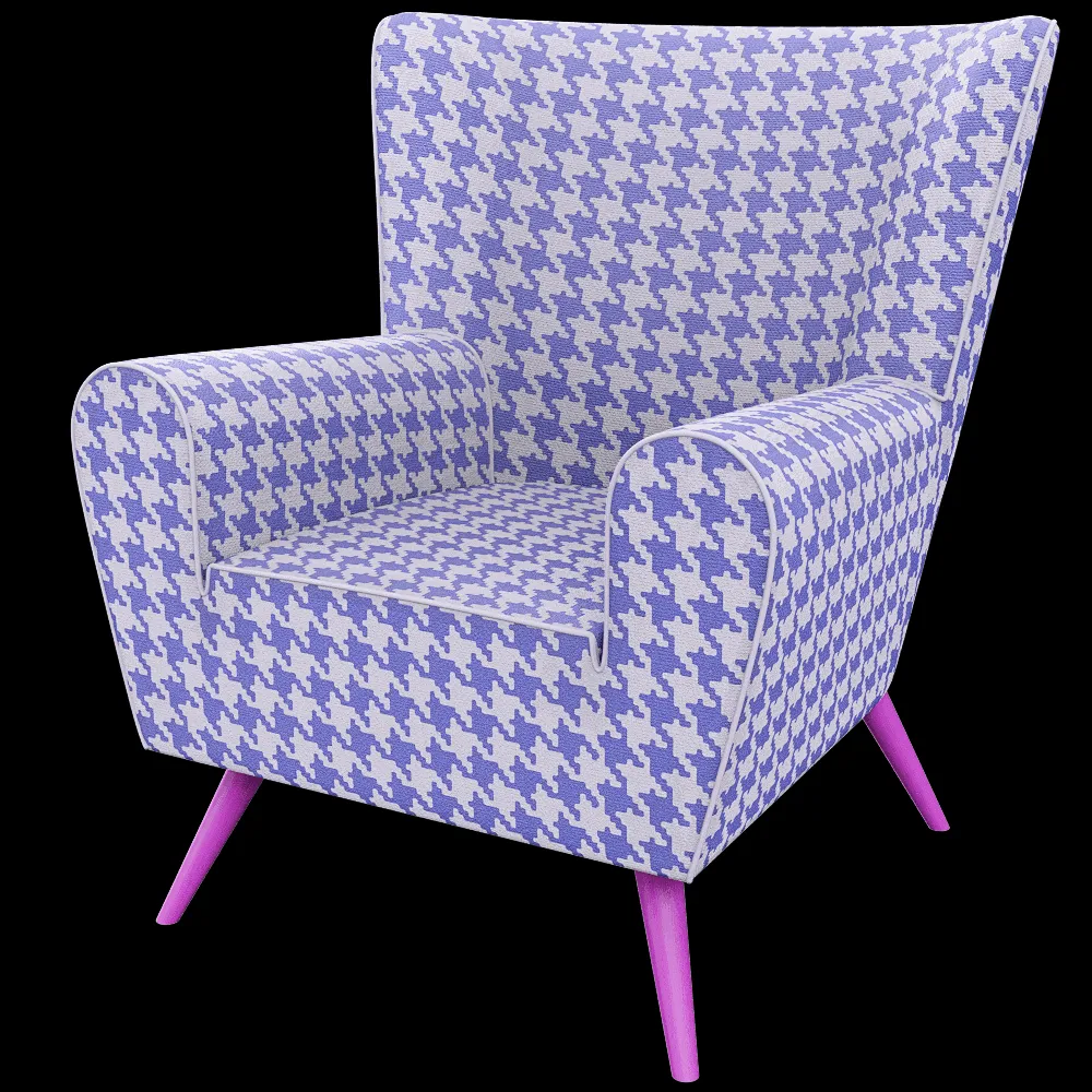 The Pop Label – Armchair Pied de Poule Fuksia 3ds Max